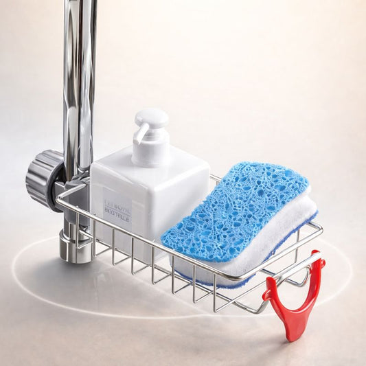 Sleek Stainless Steel Sink Organizer